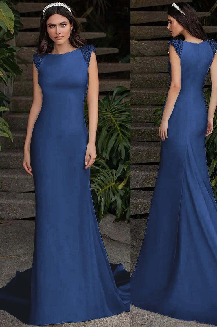 White Sleeveless Strapless Mermaid Long Prom Dress With Beading