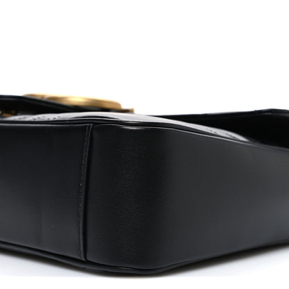 Calfskin Matelasse Medium GG Marmont Shoulder Bag Black