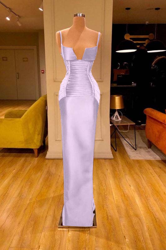 Burgundy V-Neck Spaghetti-Straps Mermaid Prom Dress