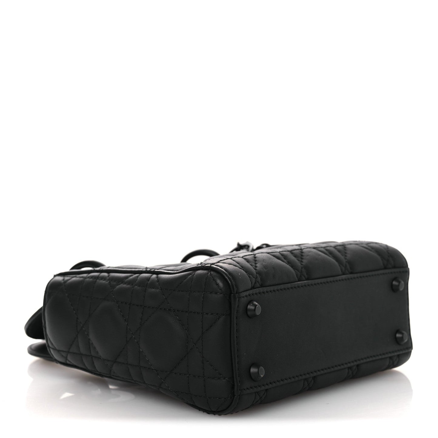 Ultra Matte Calfskin Cannage Mini Lady Dior Black