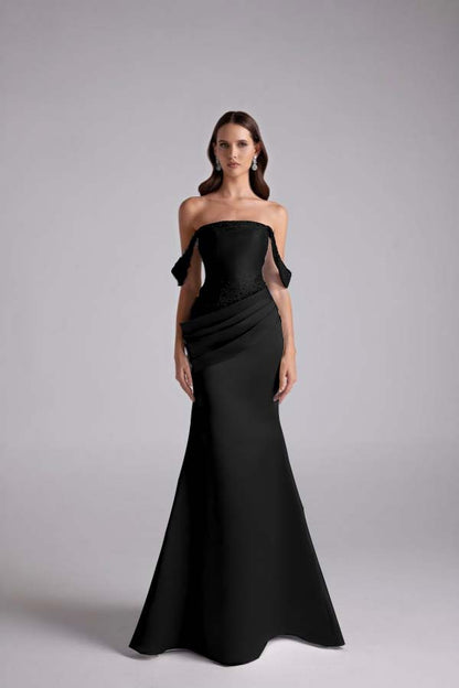 Sleeveless Sweetheart Strapless Off Shoulder A Line Long Prom Dress With Beading