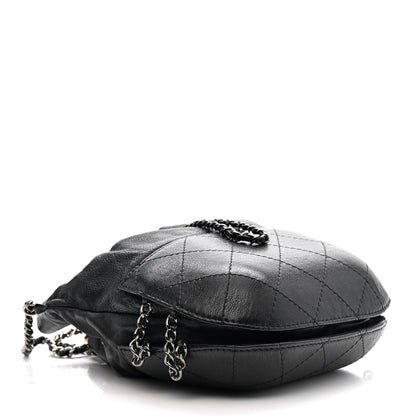 Calfskin Quilted Small Gabrielle Bucket Black