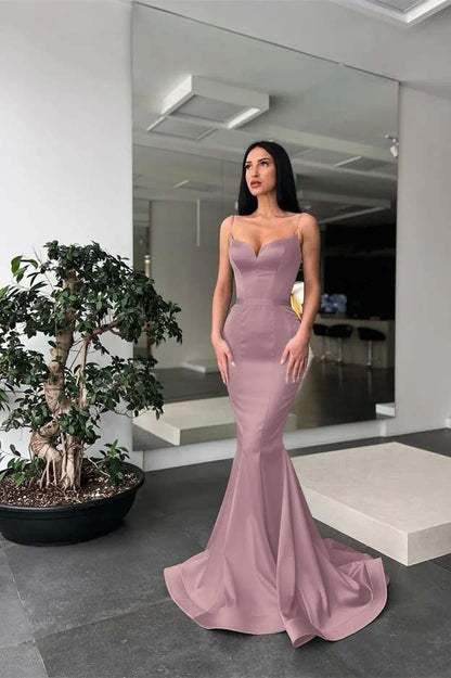Long Mermaid Prom Dress Spaghetti-Straps