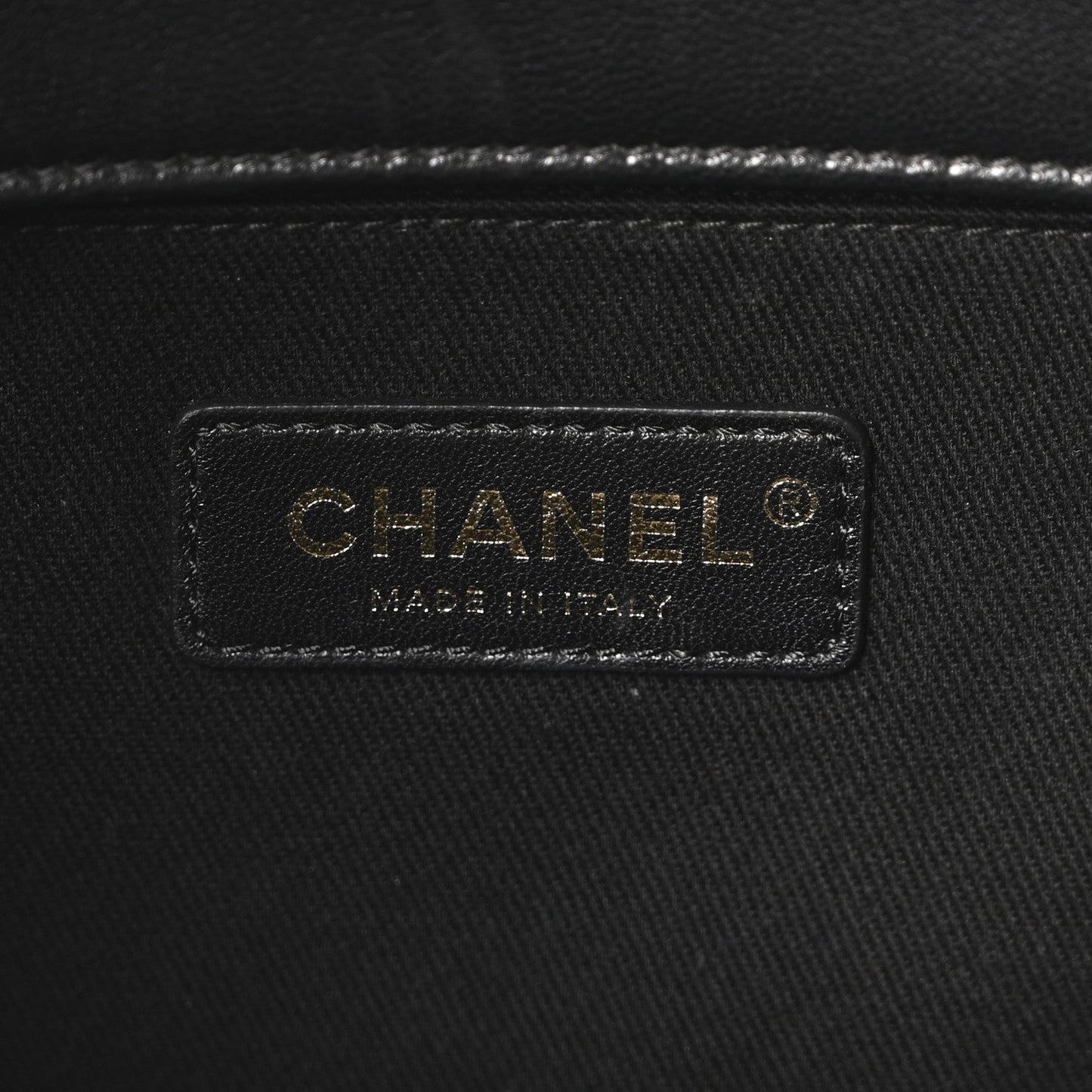 Sheepskin Caviar Quilted Medium Shopping Tote Black