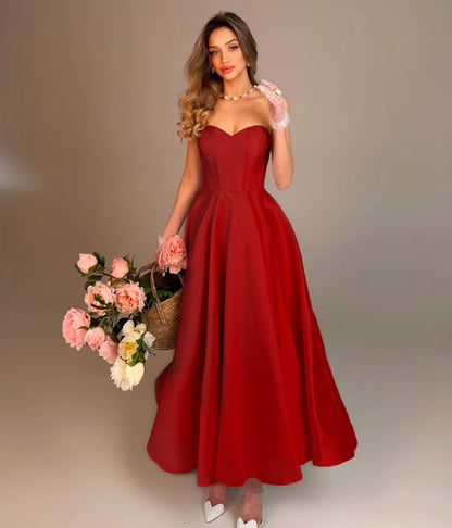 Elegant Sky Blue Sleeveless Sweetheart A-Line Evening Dress