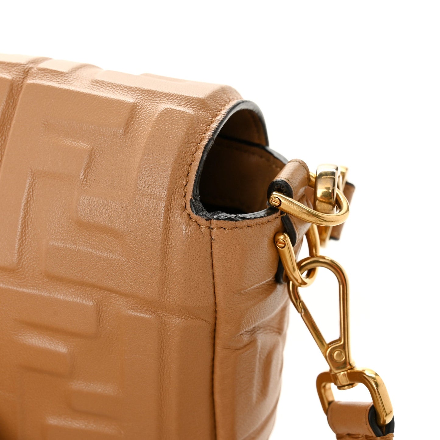 Nappa FF 1974 Embossed Baguette Miele Scuro