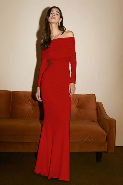 Black Strapless Elegant Hot Selling Long Sleeves Prom Dress
