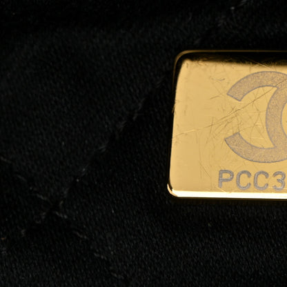 Shiny Calfskin Quilted Small Chanel 22 Black