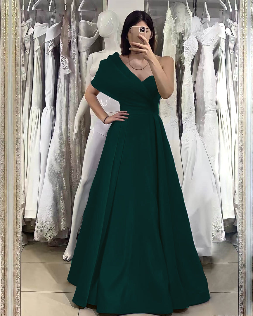 Elegant One Shoulder Sweetheart Evening Dress With Off-The-Shoulder Online Royal Blue