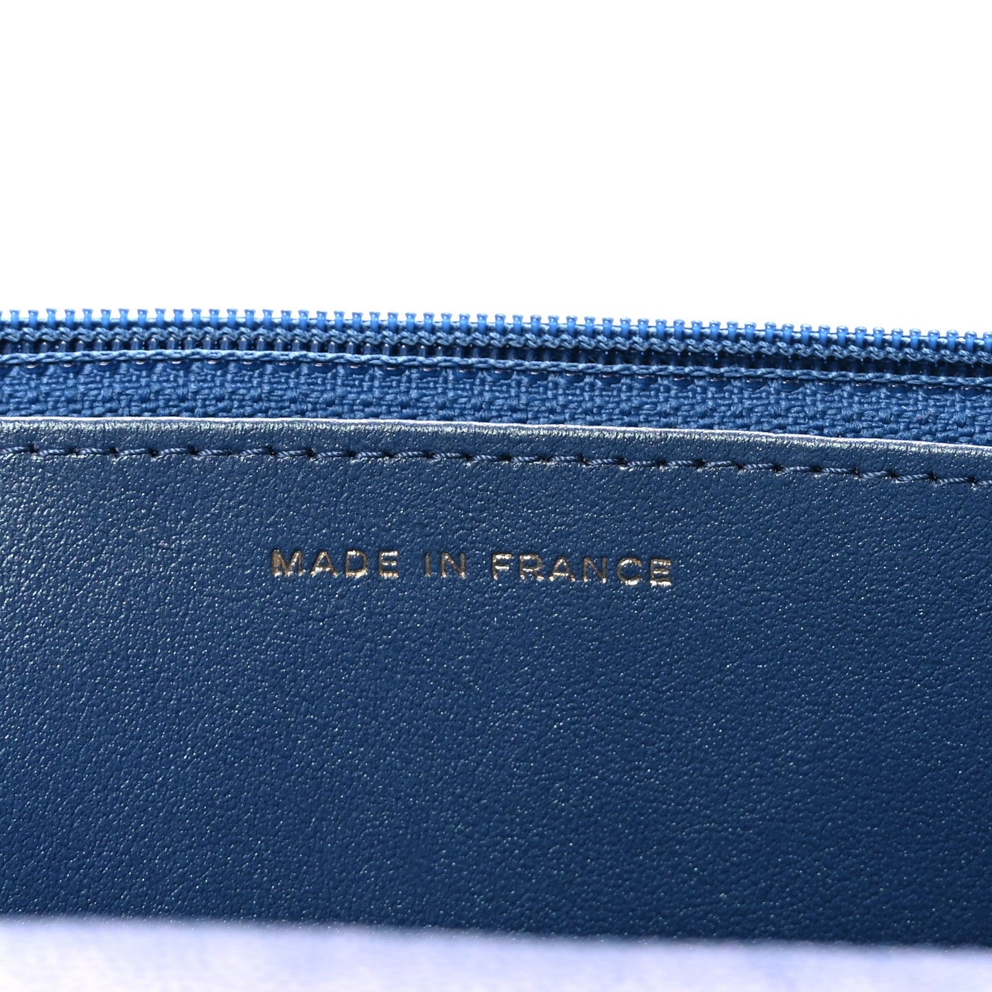 Iridescent Caviar Quilted Wallet on Chain WOC Dark Blue