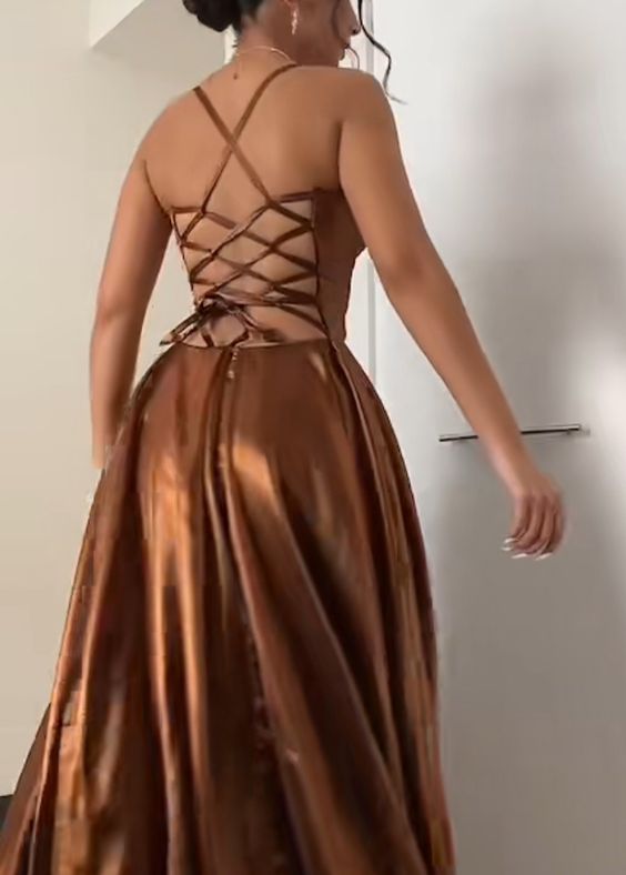 Brown prom dresses long evening dress   fg2461