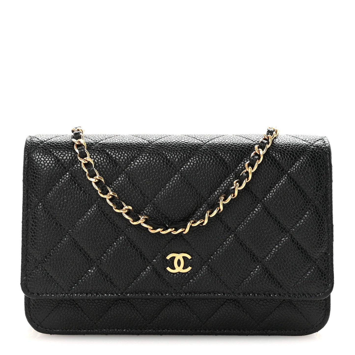 Caviar Quilted Wallet On Chain WOC Black