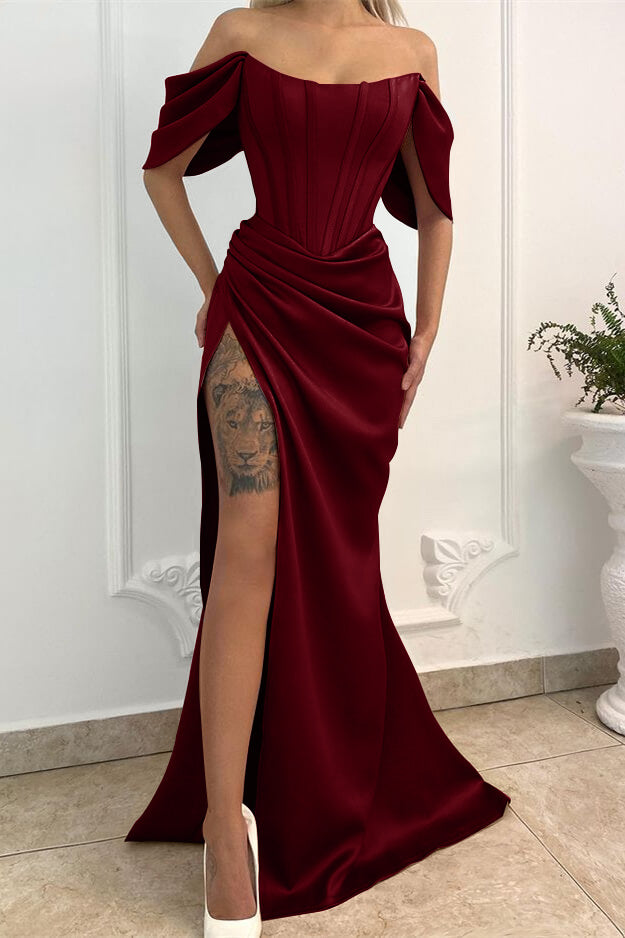 Mermaid Off-the-Shoulder Long Prom Dress With Split