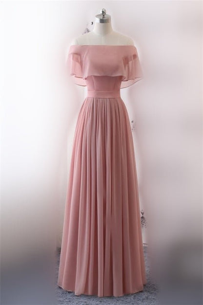 6 Styles Blue Chiffon Long Bridesmaid Dresses