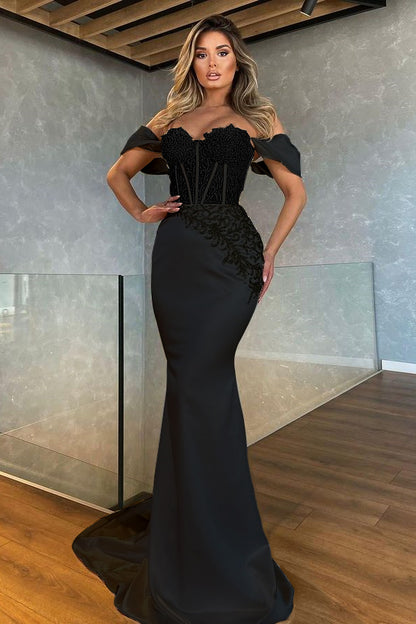 White Sweetheart Mermaid Evening Dress With Appliques