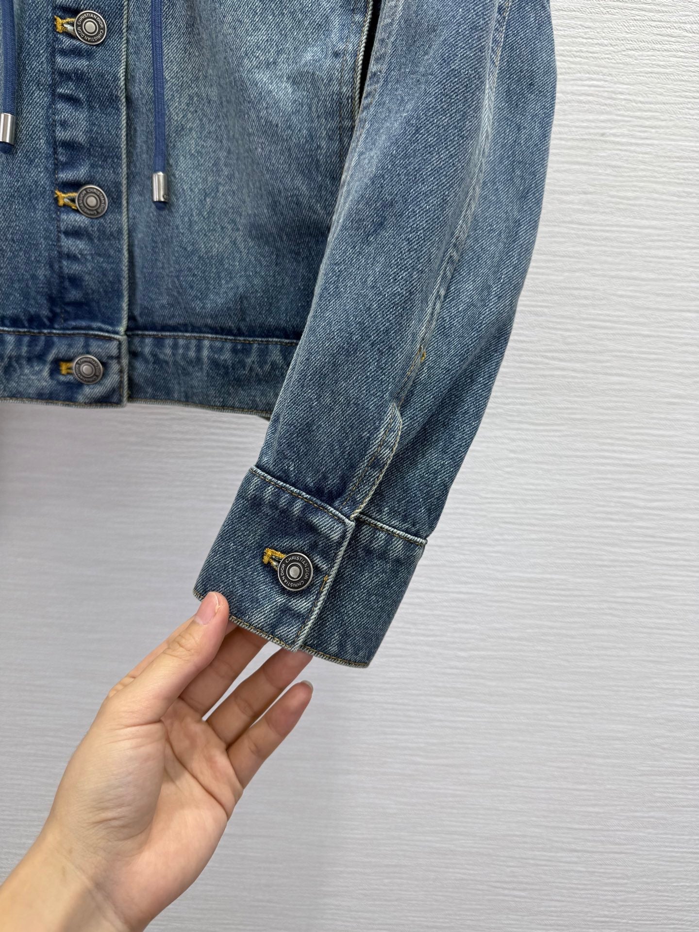 CD 25SS Polar Fleece Composite Denim Hooded Jacket Blue Cotton 306529