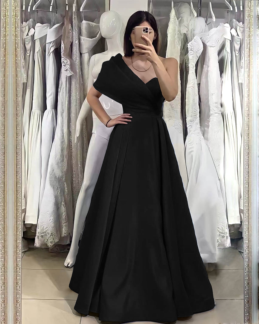 Elegant One Shoulder Sweetheart Evening Dress With Off-The-Shoulder Online Royal Blue