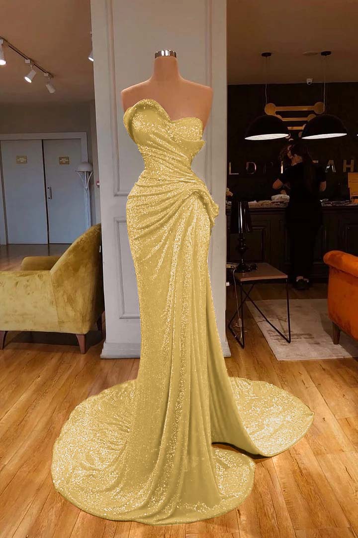 Sweetheart Mermaid Prom Dress Red With Sequins