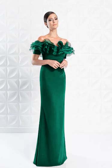 Graceful Off-the-shoulder Blue Slimming Sleeveless Evening Dress
