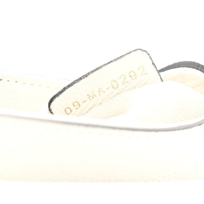 Grained Calfskin Mini Saddle Bag With Strap White
