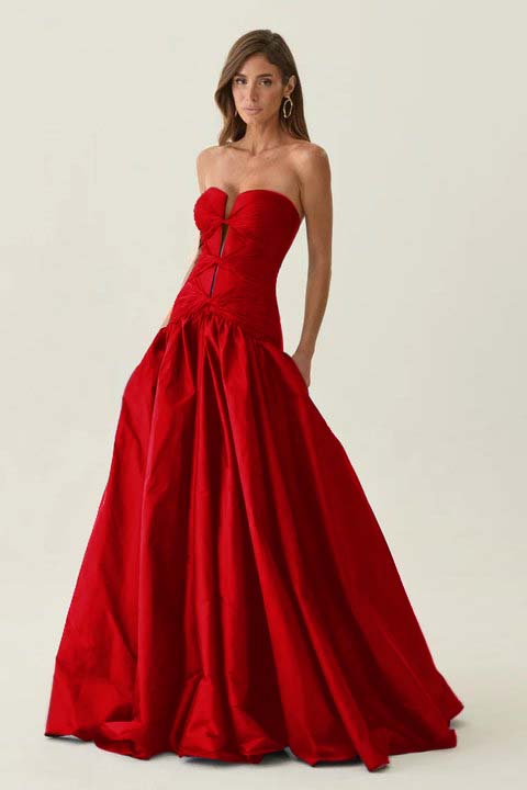 Elegant Dark Navy Sleeveless Strapless Long Evening Dress with Corset
