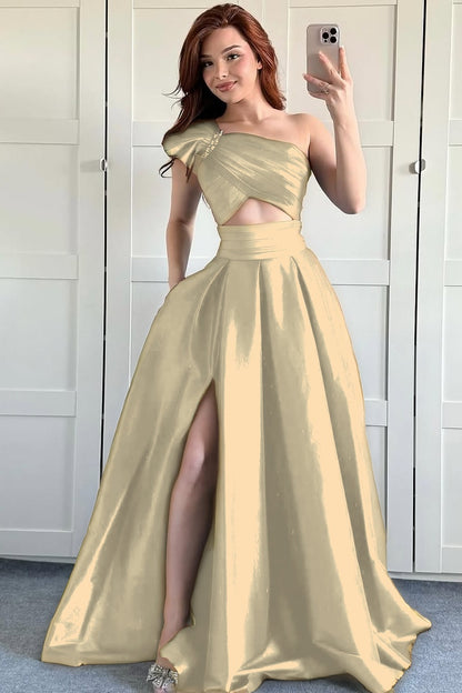 Sleeveless Asymmetric A-Line Beads Prom Dress