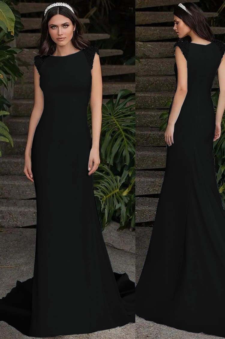 White Sleeveless Strapless Mermaid Long Prom Dress With Beading