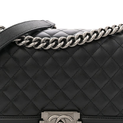 Caviar Quilted Medium Boy Flap Black