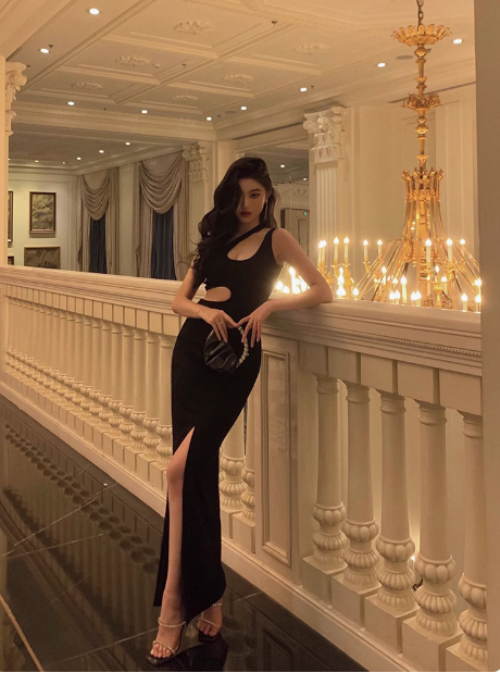 Sexy Sheath Black Satin 21st Birthday Dress Party Gown Birthday Outfits Birthday Dress Ideas For Women DP1882