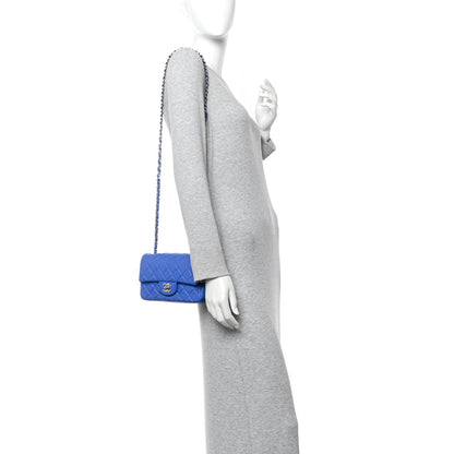 Lambskin Quilted Mini Rectangular Flap Blue