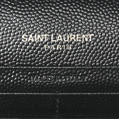 Grain De Poudre Matelasse Chevron Monogram Chain Wallet Black