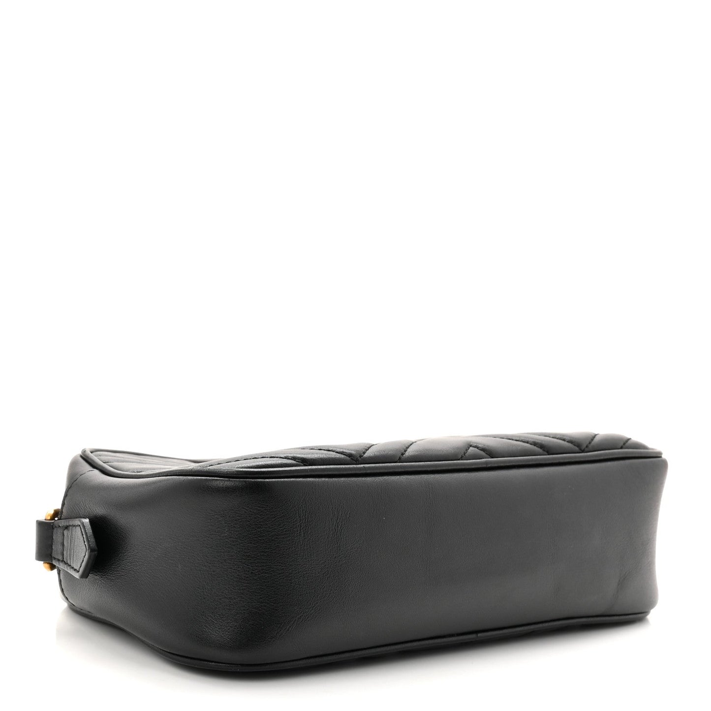 Calfskin Matelasse Small GG Marmont Chain Shoulder Bag Black