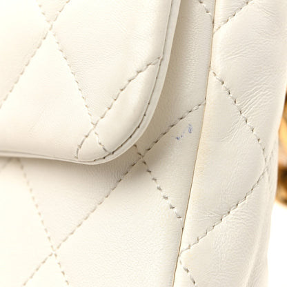 Lambskin Quilted Small CC Funky Town Flap White