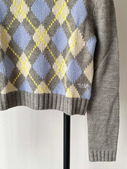 Prada 25 Crop Top Sweater Multicolor Wool 293872