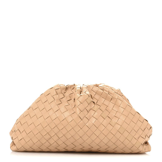 Nappa Maxi Intrecciato The Pouch Oversized Clutch Almond
