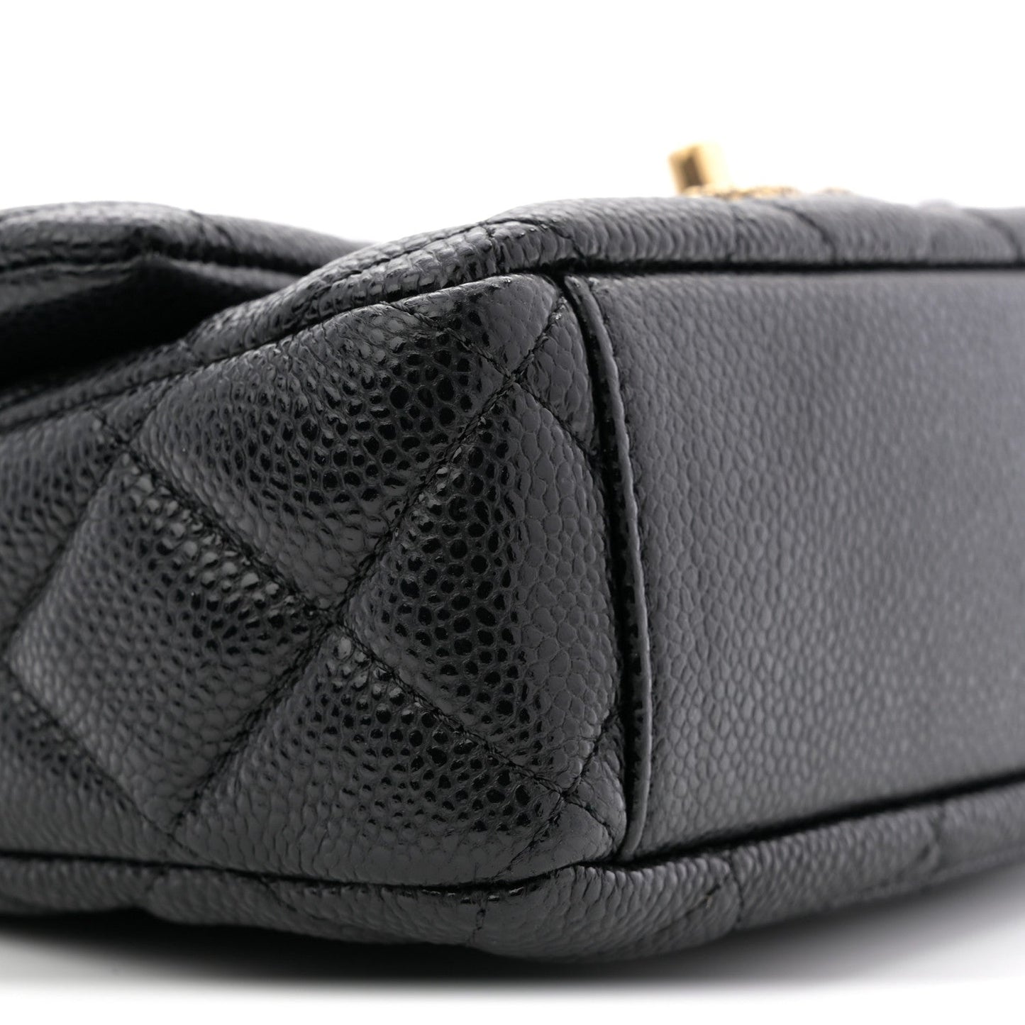 Grained Lambskin Quilted Mini Flap Black