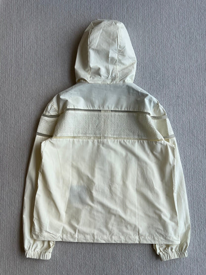 Moncle 25SS Clisson Lace Hollow Hooded Windbreaker Jacket Cream Polyester 242763