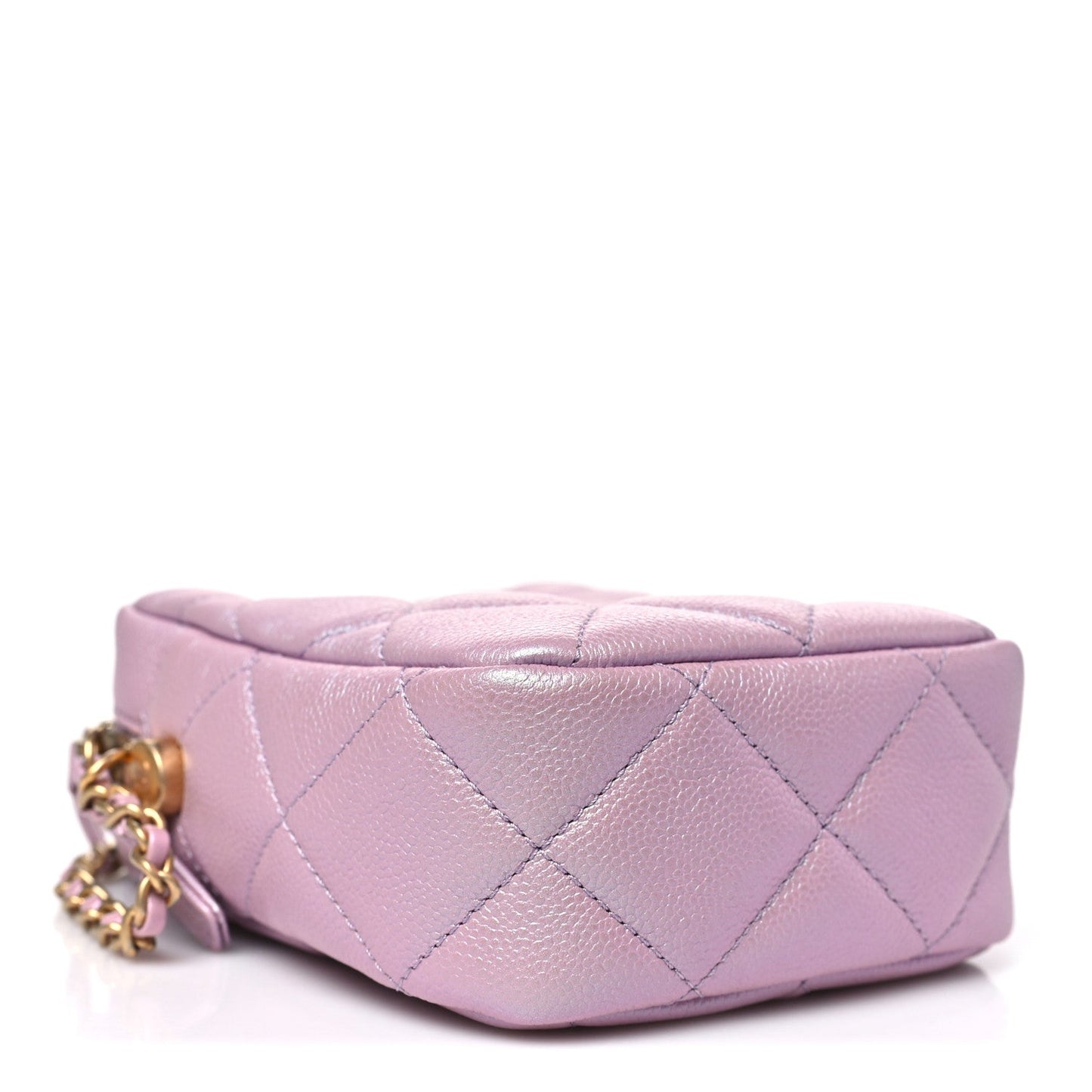 Iridescent Caviar Quilted Vertical My Perfect Camera Case Pink