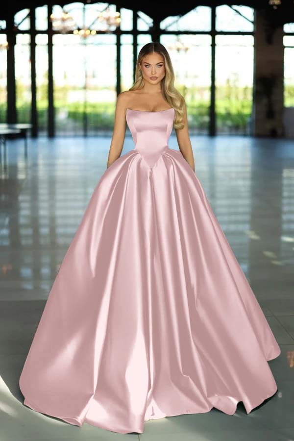 Green Strapless Long Prom Dress A-Line Sleeveless