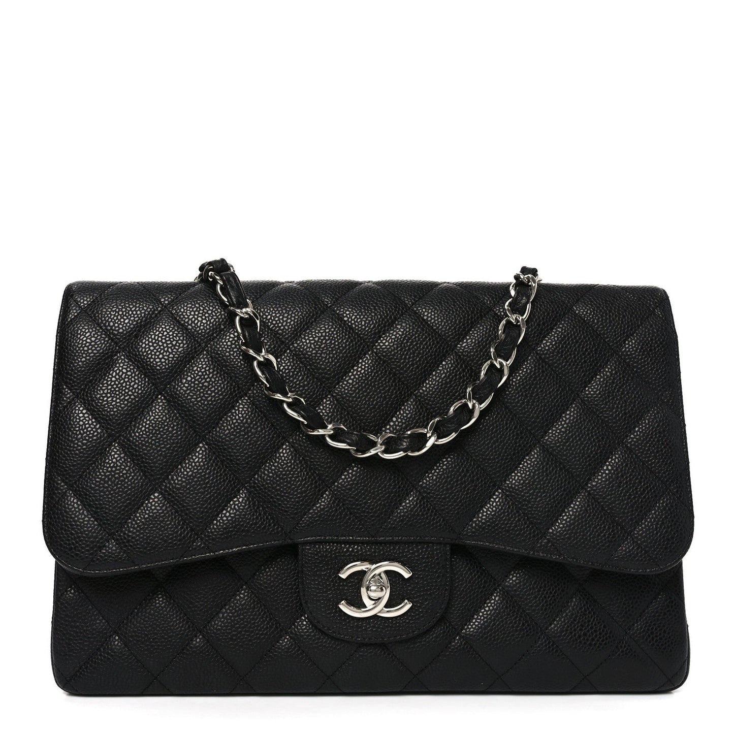 Caviar Quilted Jumbo Single Flap Black