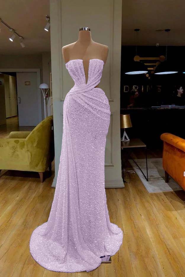 Sequins Gorgeous White Strapless Prom Dress Online