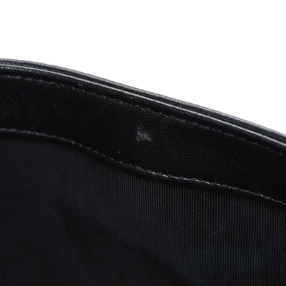 Calfskin Patent Braided Medium Boy Flap Black