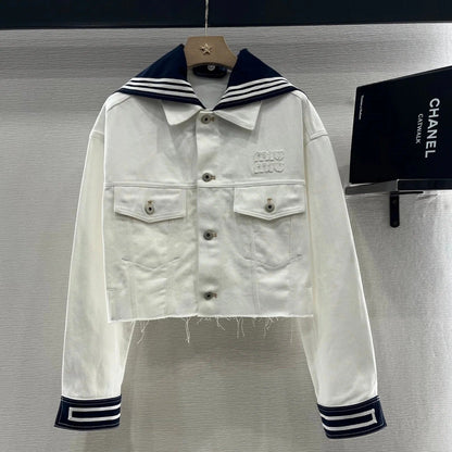 MIUMIU DENIM JACKET AND SKIRT SET 274647