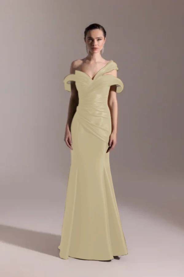 Strapless Off Shoulder Mermaid Sleeveless Prom Dress With Pleated