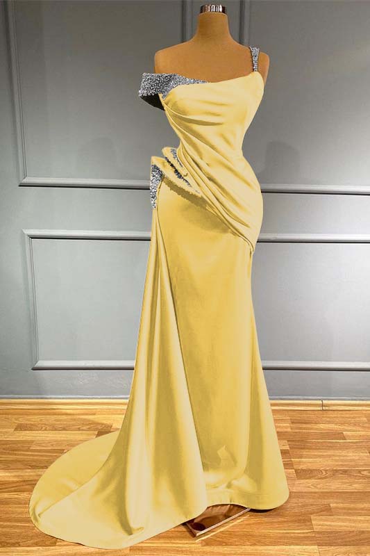 Long Off-the-Shoulder Mermaid Ruffles Evening Dress With Beads