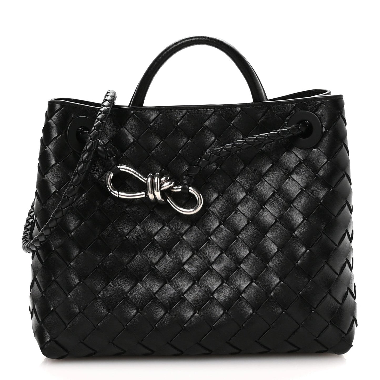 Nappa Intrecciato Small Andiamo Shoulder Bag Black