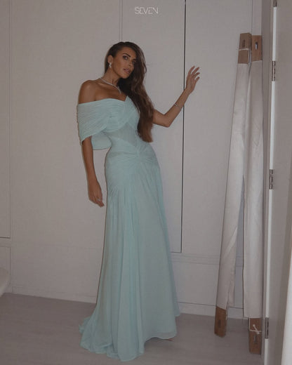 Chic Sleeveless Strapless Deep V Neck A Line Long Prom Dress