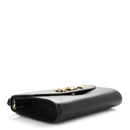 Smooth Calfskin Small Zumi Top Handle Shoulder Bag Black