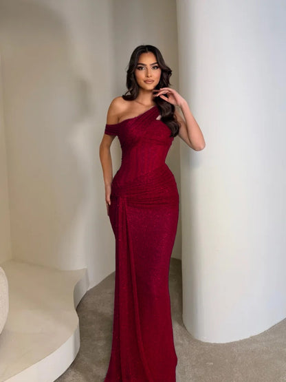 Stunning Sleeveless Sequins Floor Long Mermaid Evening Dress