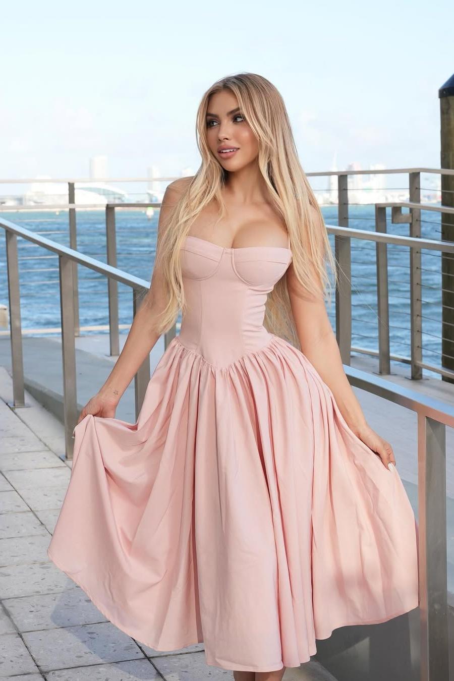 Simple Blushing Pink Satin Sleeveless Spaghtti Strap A Line Short Prom Dress with Pleated